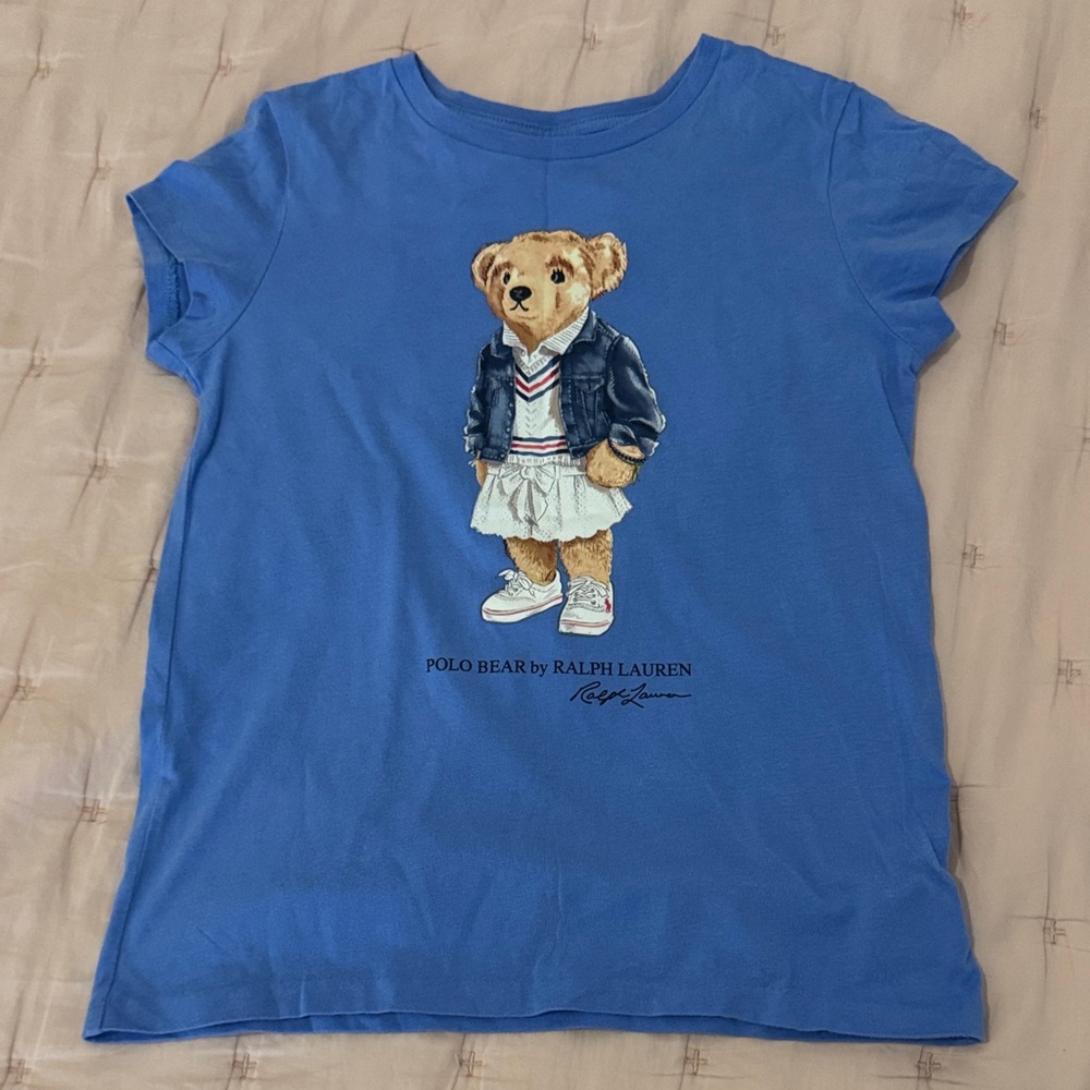 Polo by Ralph Lauren Kids Blue Tee with Bear Design